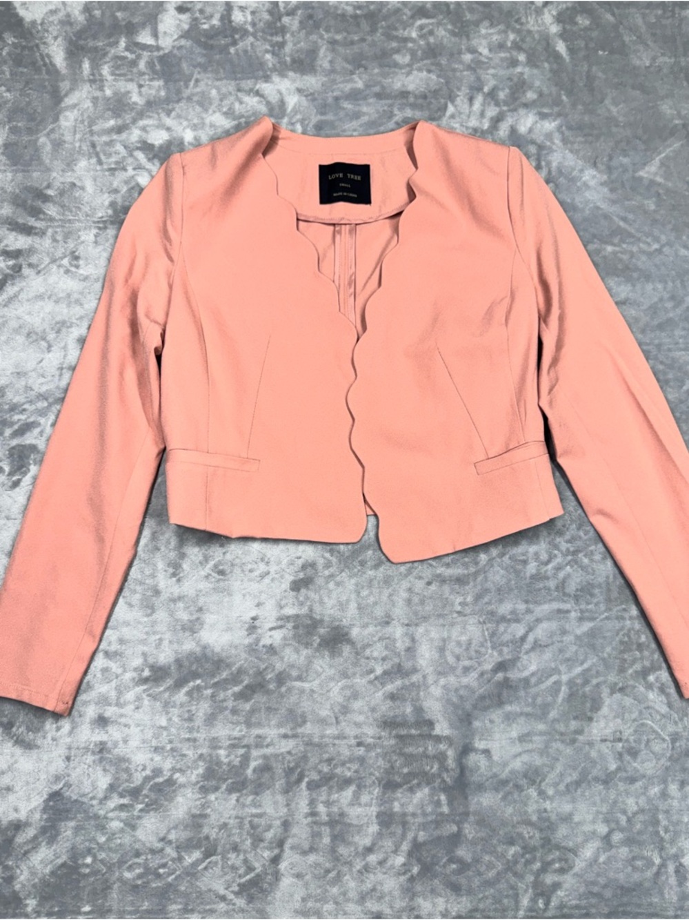 Love Tree Womens Pink Cropped Blazer